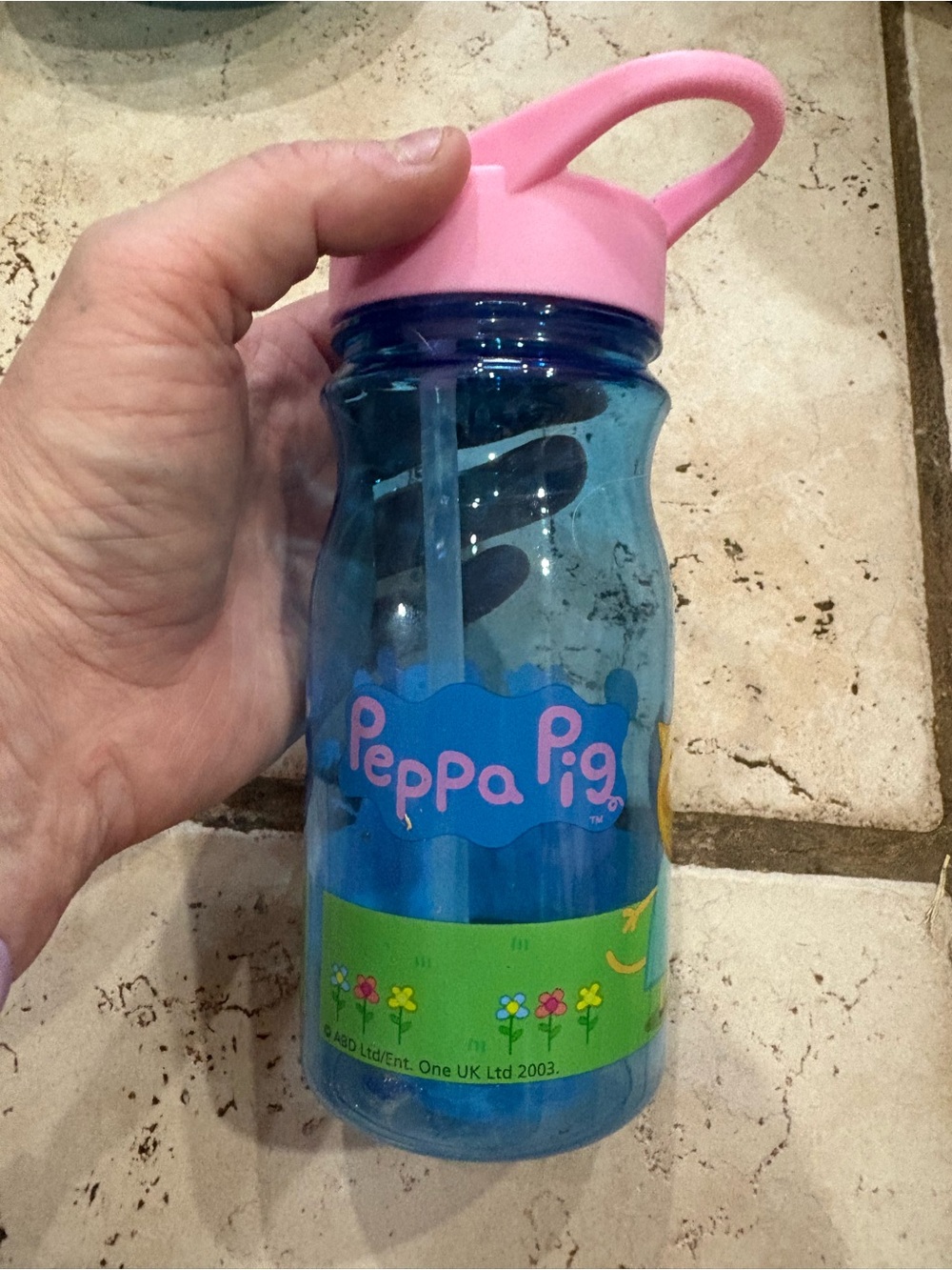 Peppa Pig Blue Bottle with Pink Handle Lid